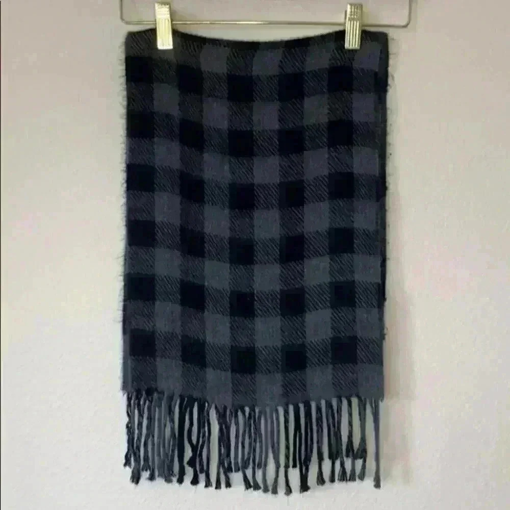 Cashmaire Scarf Grey Plaid Winter Fashion